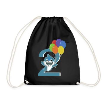 2e anniversaire requin 2 ans cadeau costume - Sac de sport léger - noir - Devant