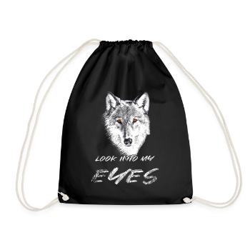 Tête de loup aux yeux rouges - Sac de sport léger - noir - Devant