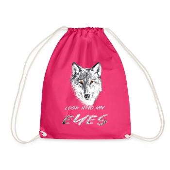 Wolf head with red eyes - Drawstring Bag - fuchsia - Front