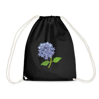hortensia brodé - Sac de sport léger - noir - Devant