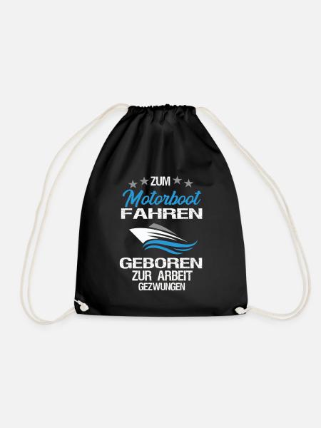 Zum Motorboot fahren geboren - Turnbeutel - Schwarz