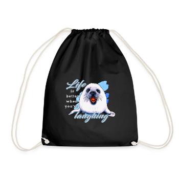 Sceau qui rit Oeuvre de Yolo - Sac de sport léger - noir - Devant