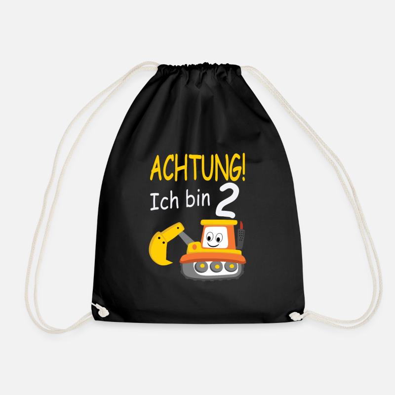 Achtung ich bin 2 - Turnbeutel - Schwarz