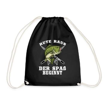 Rute raus der Spass beginnt - Turnbeutel - Schwarz - Vorne