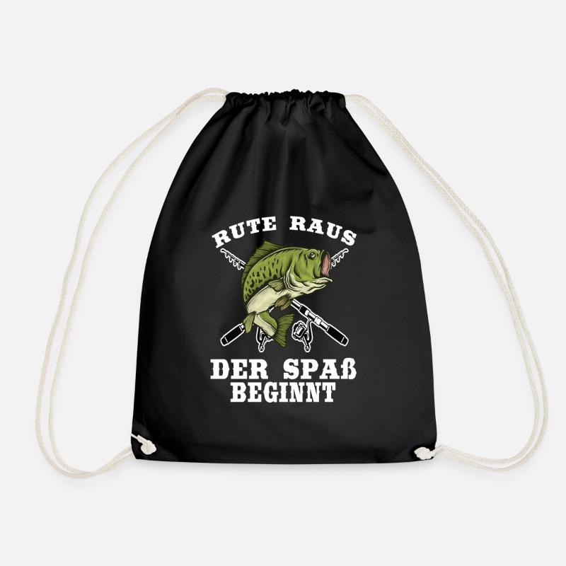 Rute raus der Spass beginnt - Turnbeutel - Schwarz