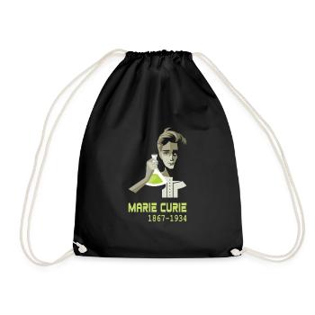 Marie Curie - Drawstring Bag - black - Front