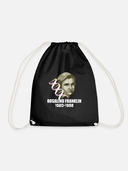Rosalind Franklin - Drawstring Bag - black