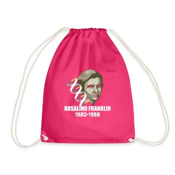 Rosalind Franklin - Drawstring Bag - fuchsia - Front