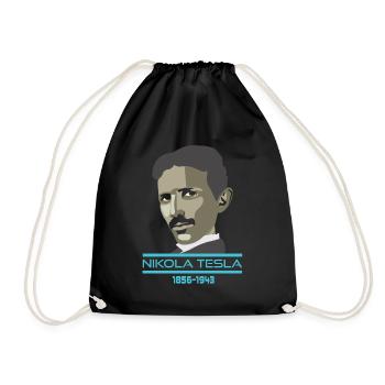 Nikola Tesla - Drawstring Bag - black - Front