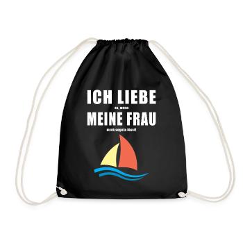 Segeln, ich liebe meine Frau - Turnbeutel - Schwarz - Vorne
