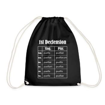Latein Deklination Tabelle Student Lateintabelle - Turnbeutel - Schwarz - Vorne