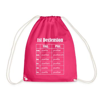 Latein Deklination Tabelle Student Lateintabelle - Turnbeutel - Fuchsia - Vorne
