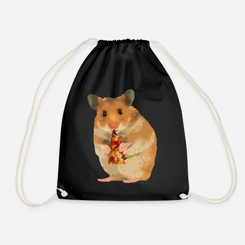 Le hamster nourrit la pizza - Sac de sport léger - noir