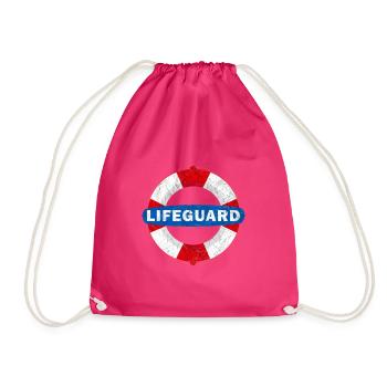 Bademeister Rettungsring Pool - Turnbeutel - Fuchsia - Vorne