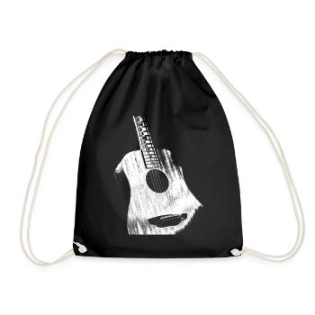 Die 🎸 Gitarre das Musikinstrument der Gitarristen - Turnbeutel - Schwarz - Vorne