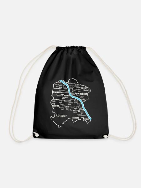 Bonn map - Drawstring Bag - black