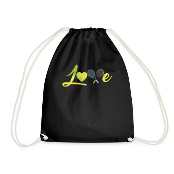 Liebe Tennis - Turnbeutel - Schwarz - Vorne