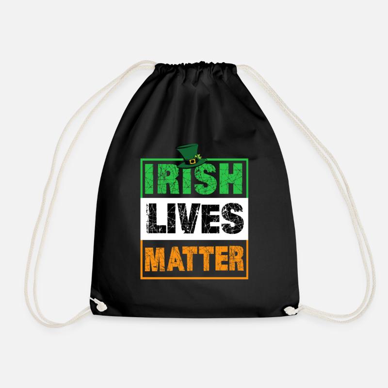 Irish Lives Matter - Drawstring Bag - black