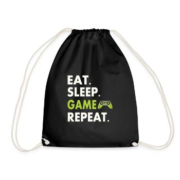 Eat Sleep Game Repeat - Turnbeutel - Schwarz - Vorne