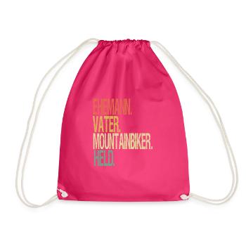 Ehemann Vater Mountainbiker Held - Turnbeutel - Fuchsia - Vorne