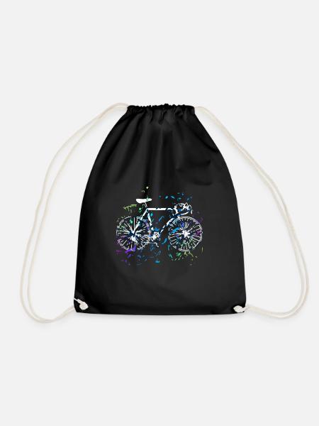 Fahrrad im kunstvollem Style - Turnbeutel - Schwarz