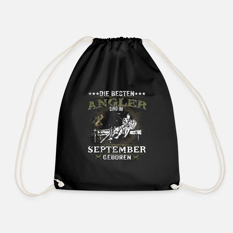 Angeln Angler Geburtstag September Grunge Geschenk - Turnbeutel - Schwarz