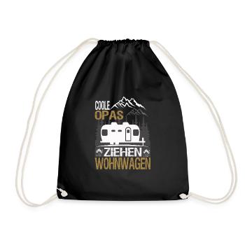 Coole Opas ziehen Wohnwagen. - Turnbeutel - Schwarz - Vorne