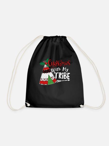 Weihnachten mit meinem Stamm - Turnbeutel - Schwarz