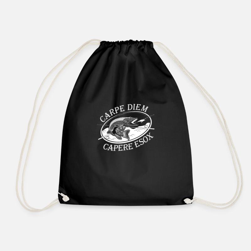 Pêcher Geburtstag - Carpe Diem Capere Esox - Brochet - Sac de sport léger - noir