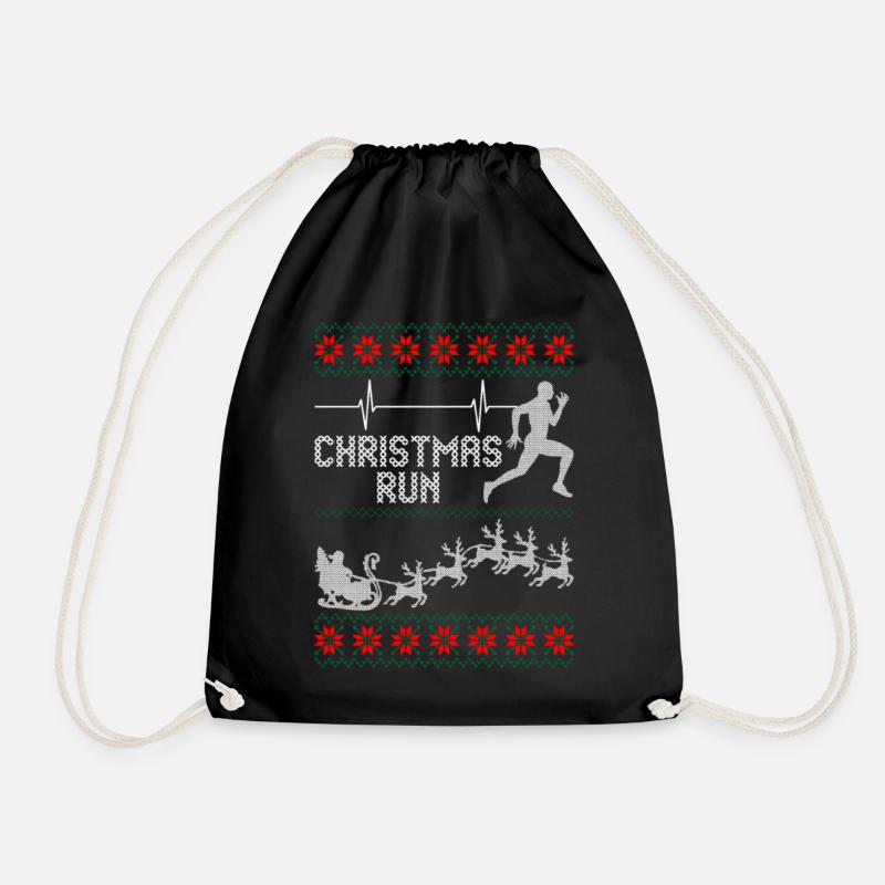 Weihnachtsrennen christmas running running runner ugly - Turnbeutel - Schwarz
