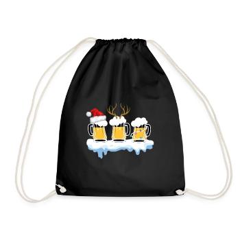 BIER SANTA HAT WEIHNACHTEN - Turnbeutel - Schwarz - Vorne