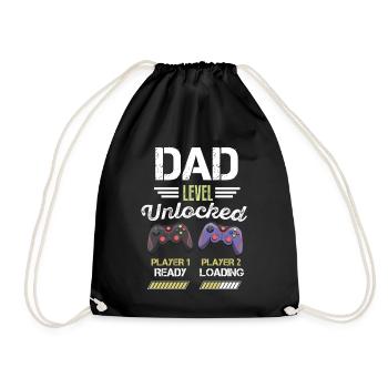 DAD LEVEL UNLOCKED - Drawstring Bag - black - Front