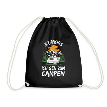 Camping auf dem Campingplatz - Turnbeutel - Schwarz - Vorne