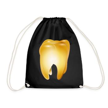 A golden tooth as a symbol of success and money - Drawstring Bag - black - Front