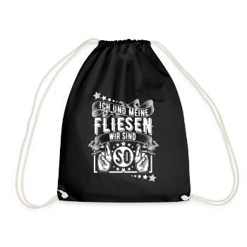 Fliesenleger - Turnbeutel - Schwarz - Vorne