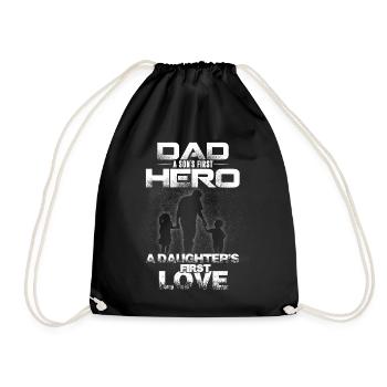A Sons First Hero A Daughters First Love - Drawstring Bag - black - Front