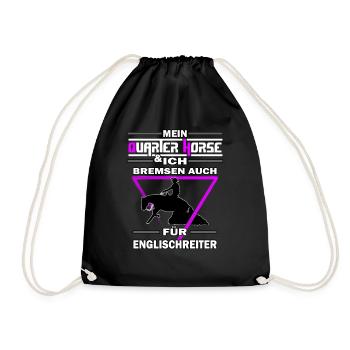 Mein Quarter Horse & ich Westernreiten Reining - Turnbeutel - Schwarz - Vorne