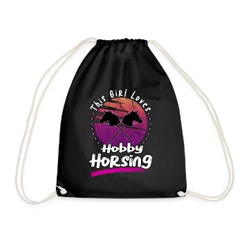 This Girl Loves Hobby Horsing Hobby Horse - Turnbeutel - Schwarz - Vorne