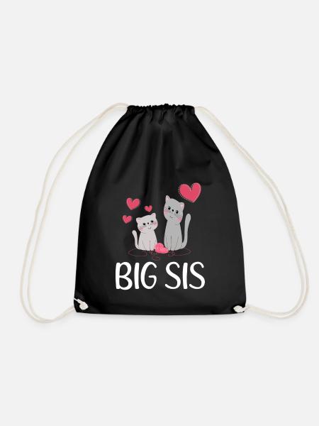Die große Schwester Big Sis Katze Geschwister - Turnbeutel - Schwarz