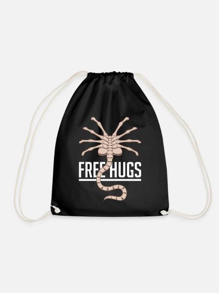 Kostenlose Hugs Aliens - Turnbeutel - Schwarz