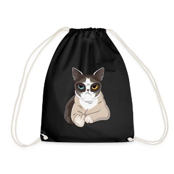 Non, Nö, Nope - Chat paresseux avec majeur - Sac de sport léger - noir - Devant