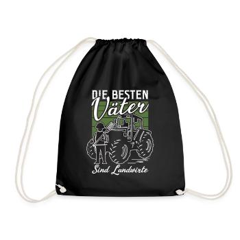 Landwirt Vater Bauer Papa Traktor Bauernhof - Turnbeutel - Schwarz - Vorne