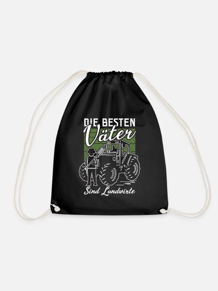 Landwirt Vater Bauer Papa Traktor Bauernhof - Turnbeutel - Schwarz