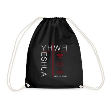 Jesus Christ YHWH Yeshua Fashion for Christians - Drawstring Bag - black - Front