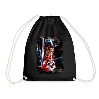 Mysterious blonde with skull | Yolo artwork - Drawstring Bag - black - Front