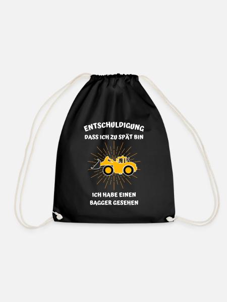 Entschuldigung Bagger gesehen Kinder Jungs Mädchen - Turnbeutel - Schwarz