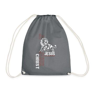 Jesus Christus Shirt Bibelvers Ich bin der Weg - Turnbeutel - Grau - Vorne