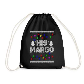 His Margo Her Todd Ugly Christmas Couple Matching - Drawstring Bag - black - Front