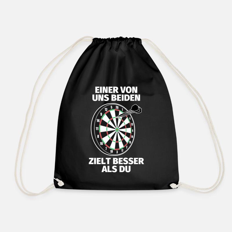 Einer von uns beiden Darts Spruch - Turnbeutel - Schwarz
