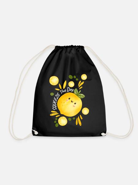 Squeeze The Day. - Drawstring Bag - black